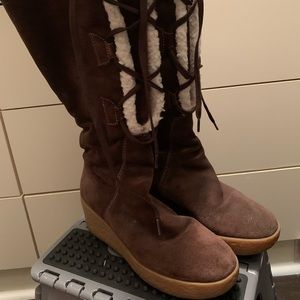 Kors Michael kors brown suede wedge boot